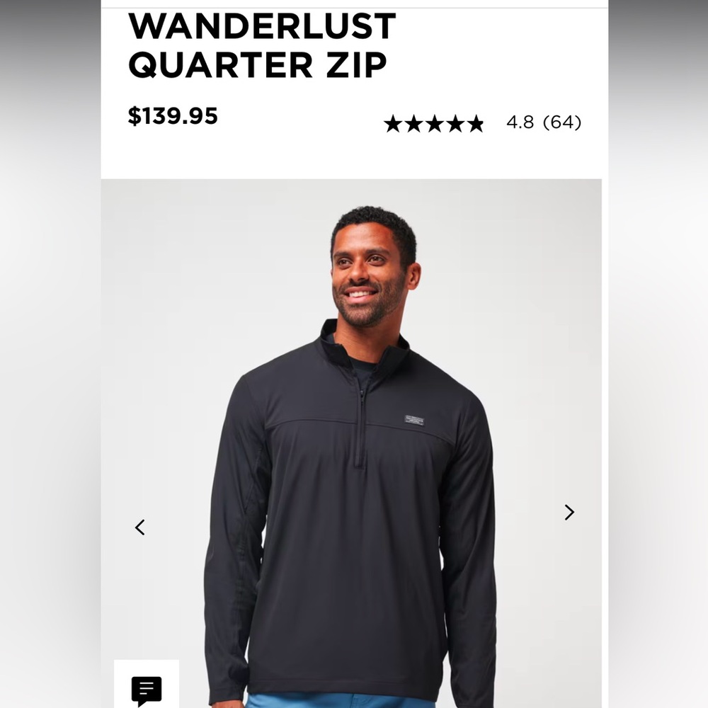 Travis Mathew Quarter Zip 
New with Tags
Black size Large